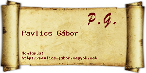 Pavlics Gábor névjegykártya