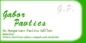 gabor pavlics business card